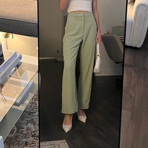 LIGHT GREEN TROUSER PANTS SIZE S SUPER FLATTERING
